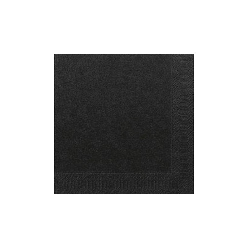 Serviettes Duni Noir 24x24cm tissu 3 épaisseurs FSC paquet de 20 serviettes