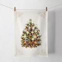 Ambiente Torchon de Cuisine Arbre de Noël Crème 50x70cm 100% Coton