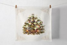 Ambiente Keukenhanddoek X-Mas Tree Cream 50x70cm 100% Katoen