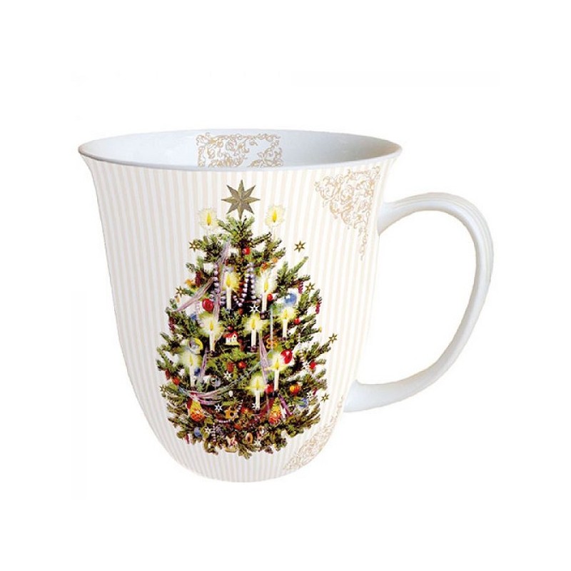 Ambiente Mok X-Mas Tree Cream 0,4L Fine Bone China