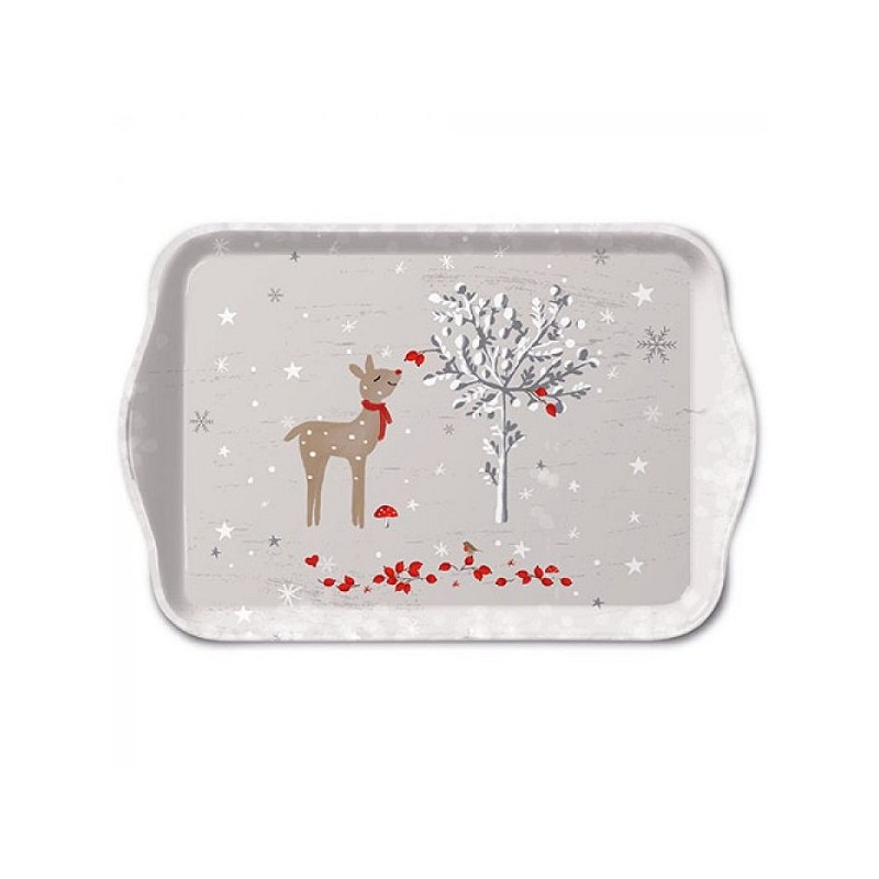 Plateau Ambiente Mélamine Reniflant Cerf 13x21cm