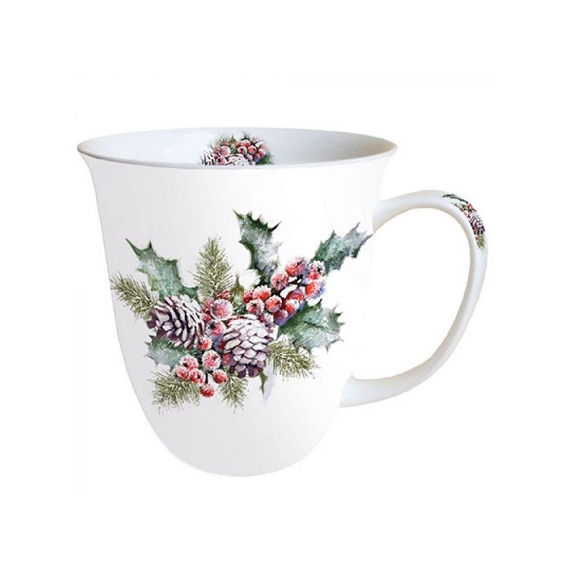 Ambiente Mug Houx Et Baies 0,4L Porcelaine Fine