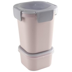 Sunware Sigma Home Food to go Tasse à lunch rose/gris clair 11,5 x 11,5 x 18,5 cm