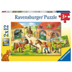 Ravensburger puzzel Vakantie op de manege 2x12 stukjes