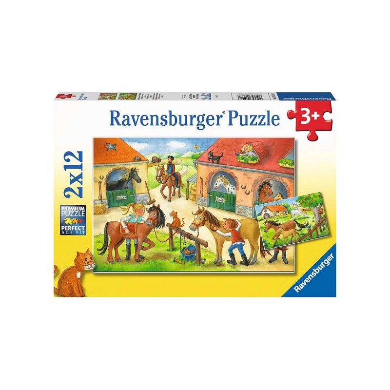 Ravensburger puzzel Vakantie op de manege 2x12 stukjes