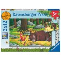 Ravensburger puzzel The Gruffalo en de dieren van het bos 2x12 stukjes