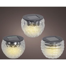 Lumineo Tafellamp glas Solar LED warmwit ca. 8cm verkrijgbaar in 3 vormen