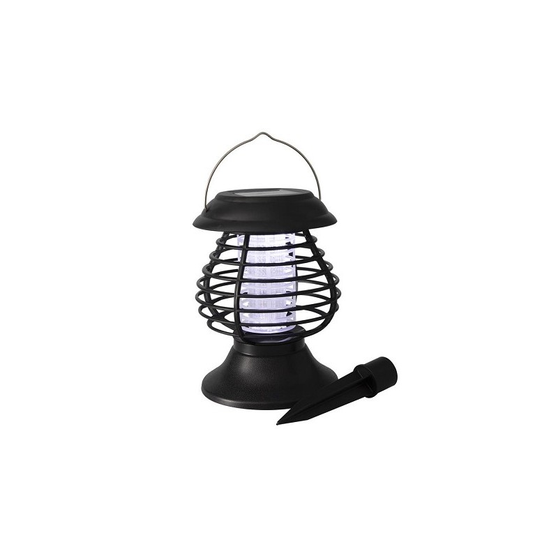Attrape-insectes LED/UV 22cm solaire Plastique noir