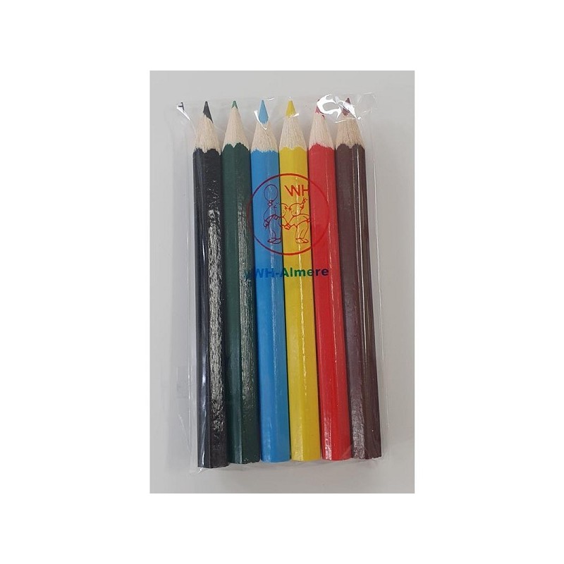 Mini crayons de couleur 9cm boîte de 24 étuis de 6 pièces