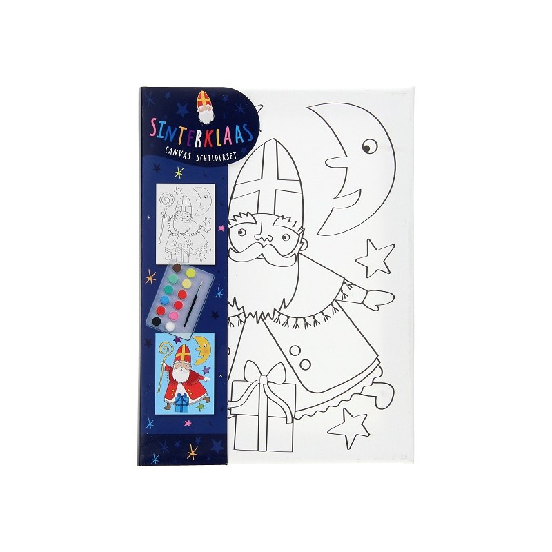 Set de peinture sur toile Sinterklaas 18x25cm