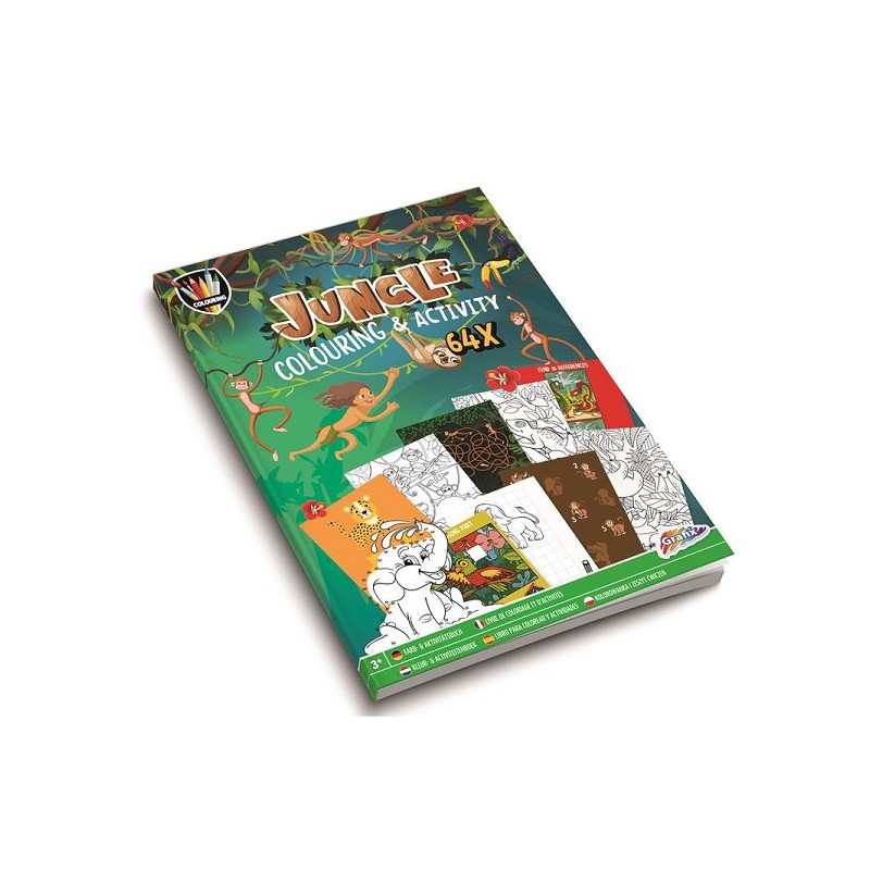 Grafix livre de coloriage et d'activités Jungle A4 64 pages