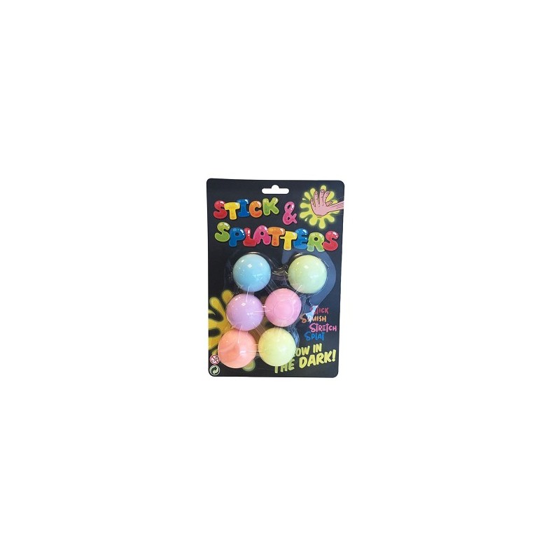 John Toy Sticky Stretch Glow in the Dark Balls sur carte