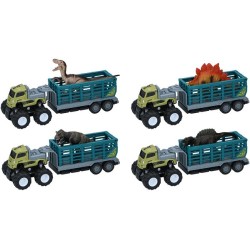 Camion avec remorque et dinosaure 26x9x9cm
