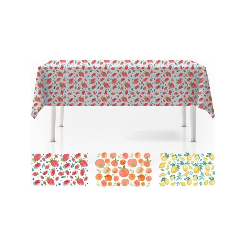 Tafelkleed fruit met flanel 130x180cm