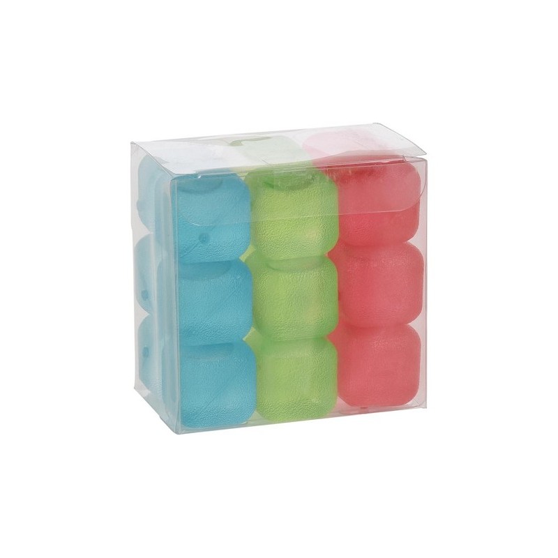 IJsblokjes gekleurd 18 stuks in transparante box