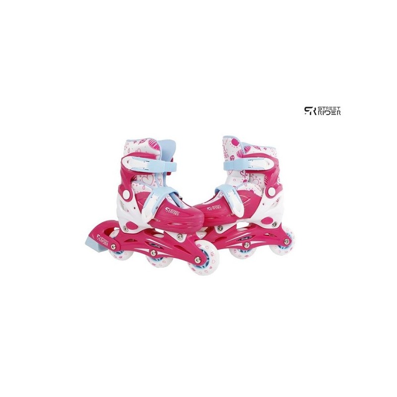 Street Rider Rollers hardboot rose réglable taille 30-33 abec 7