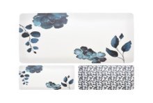 Placemat kunststof 43x28cm blauwtinten bloem