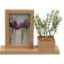 Cadre photo mdf avec plante 19,5x26x7,6cm