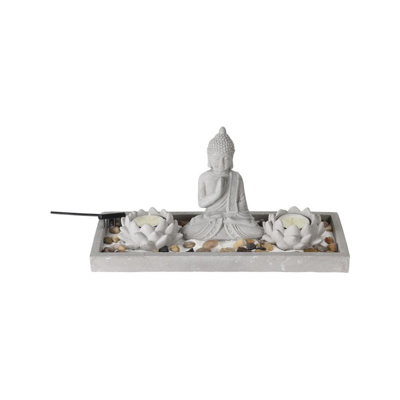 Boeddha zen tuintje set 29,5x12x7cm
