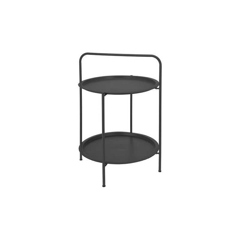 Table ronde Ø50cm gris foncé adaptée à l'extérieur