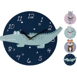 Horloge murale mdf animaux Ø26cm