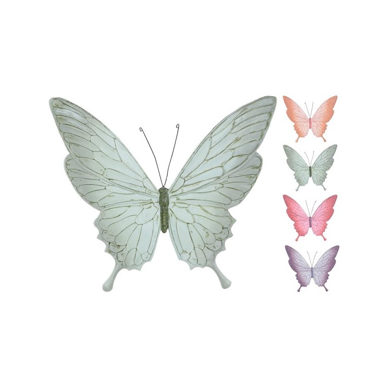 Muurdecoratie metaal vlinder 23,5x19cm