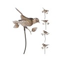 Piquet de jardin oiseau sur bâton couleur bronze