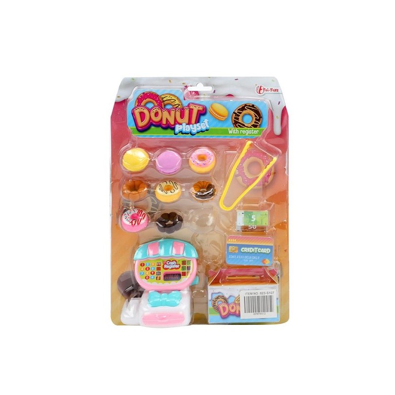 Toi Toys Donut play set - combinez beignets + caisse enregistreuse + pinces