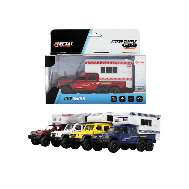 Toi Toys Pick-up truck camper met geluid pull back