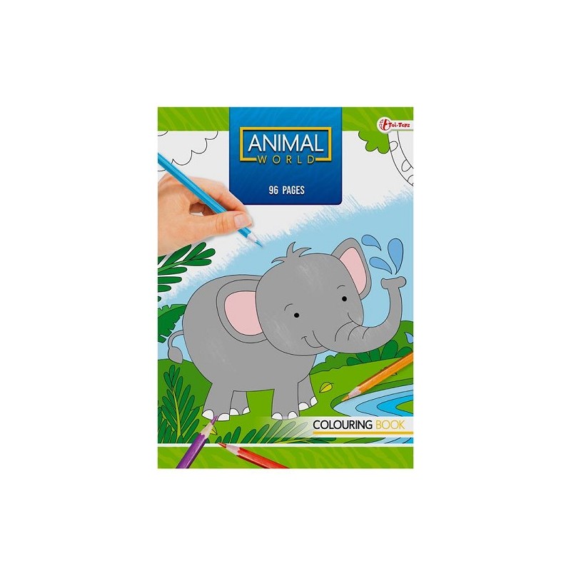 Toi Toys Super livre de coloriage «Animaux sauvages»-96 pages.