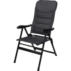 Chaise de camping Noir - chaise réglable 76x57x118cm