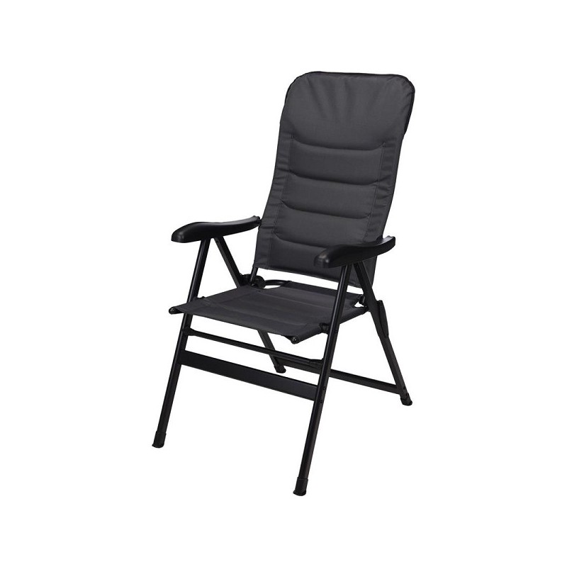 Chaise de camping Noir - chaise réglable 76x57x118cm