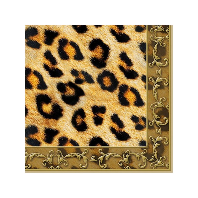 Ambiente Servetten 33x33cm Leopard Ornament 20 stuks