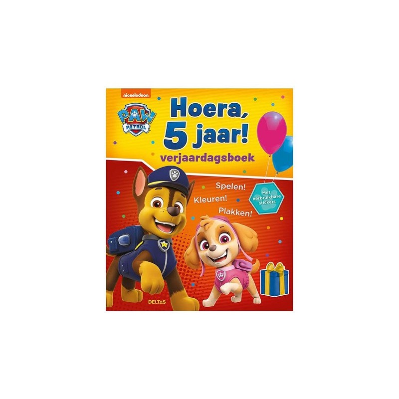 Deltas Paw Patrol Hoera, 5 jaar! Verjaardagsboek