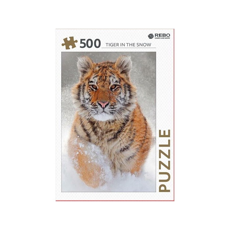 Rebo Tiger in the snow - puzzel 500 stukjes