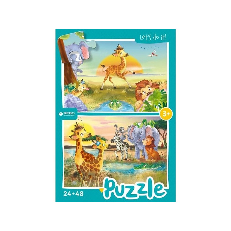 Rebo Little Giraffe - puzzel 24 + 48 stukjes