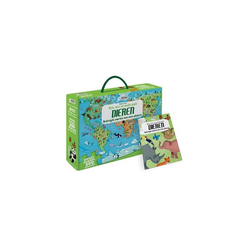 Rebo Animaux - puzzle 200 pièces et livre