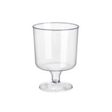 Verres à vin en plastique Papstar avec pied 200ml Ø7,2x10cm transparent en PS recyclable