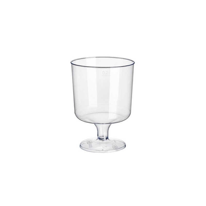 Verres à vin en plastique Papstar avec pied 200ml Ø7,2x10cm transparent en PS recyclable