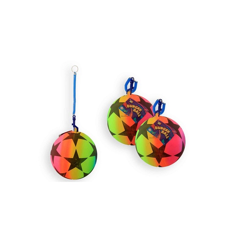 Bal rainbow star met elastiek Ø21cm 80 gram