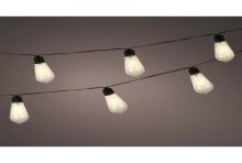 Guirlande lumineuse solaire LED 10 lampes L180cm plastique Blanc chaud - fonctionne à l'énergie solaire