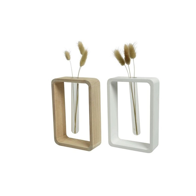 Decoris Een-bloemsvaas mdf L4.5-W12-H18cm (excl bloemen)