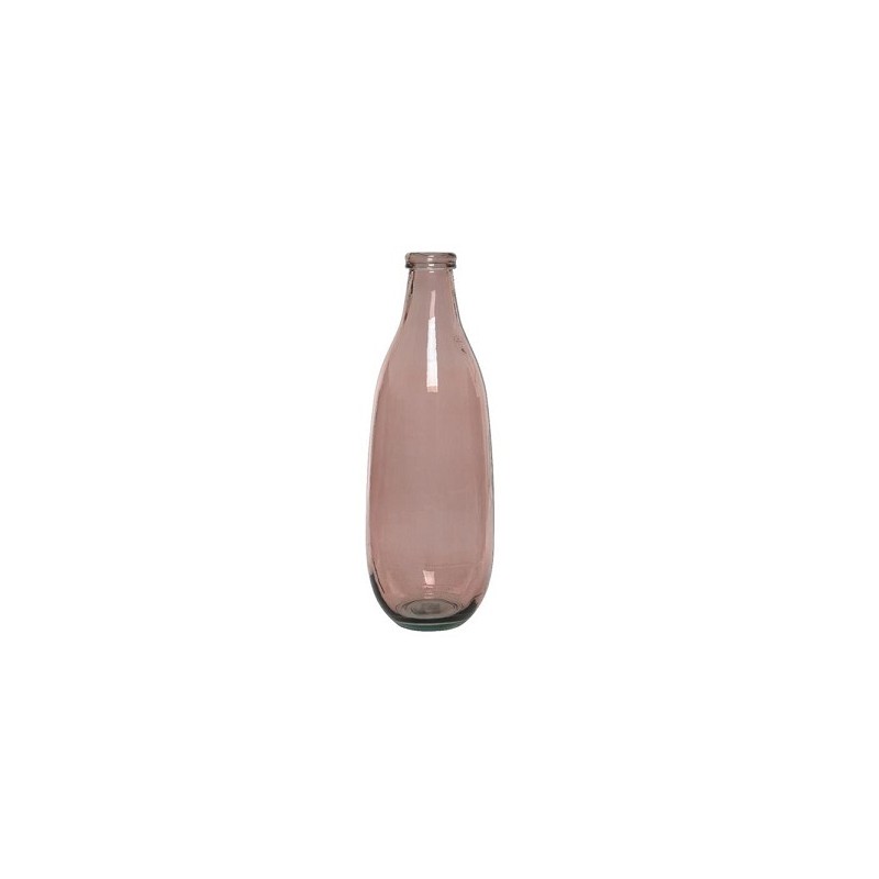Decoris Vase verre recyclé Ø15-H40cm rose