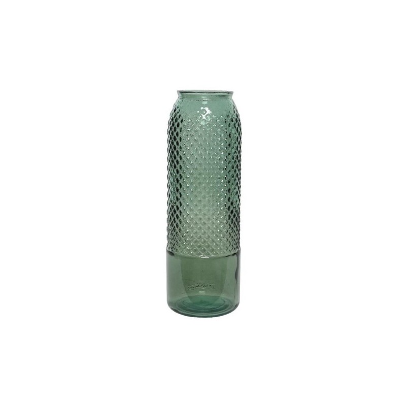 Decoris Vase verre recyclé Ø15-H45cm vert