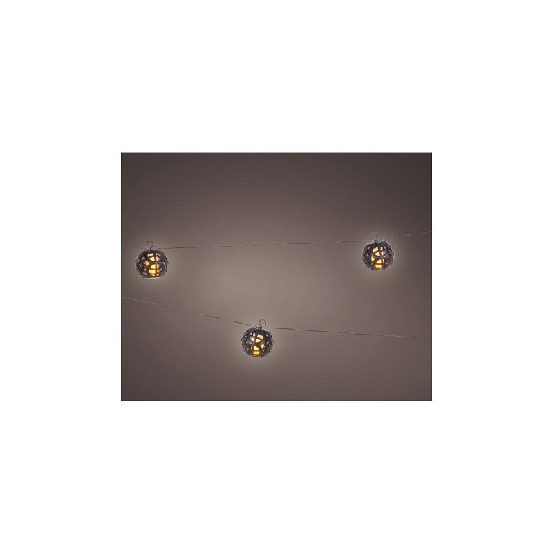 Guirlande lumineuse solaire LED L175cm 8 x 10LED couleur avec éclairage flamme