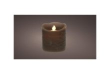 LED waving kaars van wax grijs  Ø7.5-H12.5cm -vlam beweegt heen en weer- ( excl 2xAA batterij)