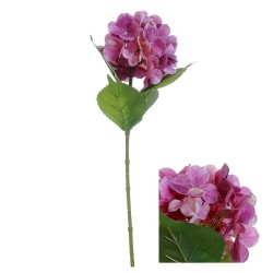 Hortensia synthétique 66cm Rose