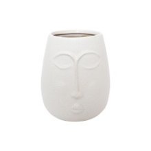 Vase visage blanc Birlik 22cm en céramique