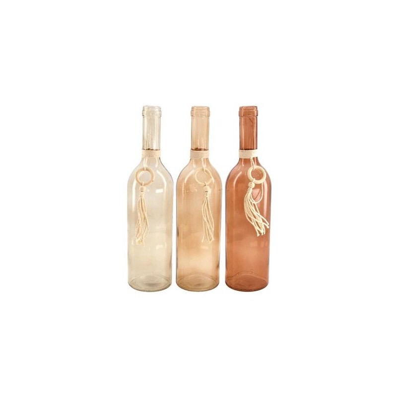 Dijk Natural Collections Fles glas 7x7x29cm bruin tinten