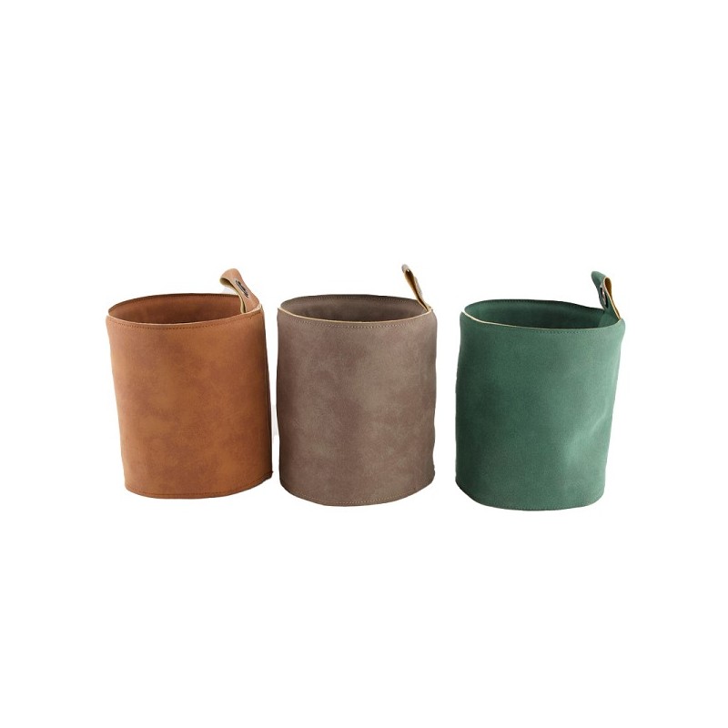 Dijk Natural Collections Planter Ø13.5x16cm imitatie leer